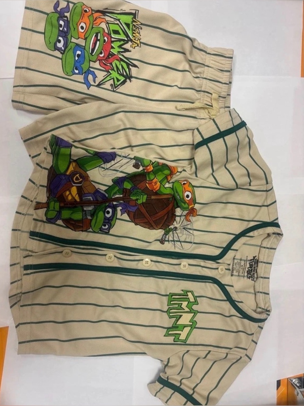 Teenage Mutant Ninja Turtles Beige Striped boys Shorts Set